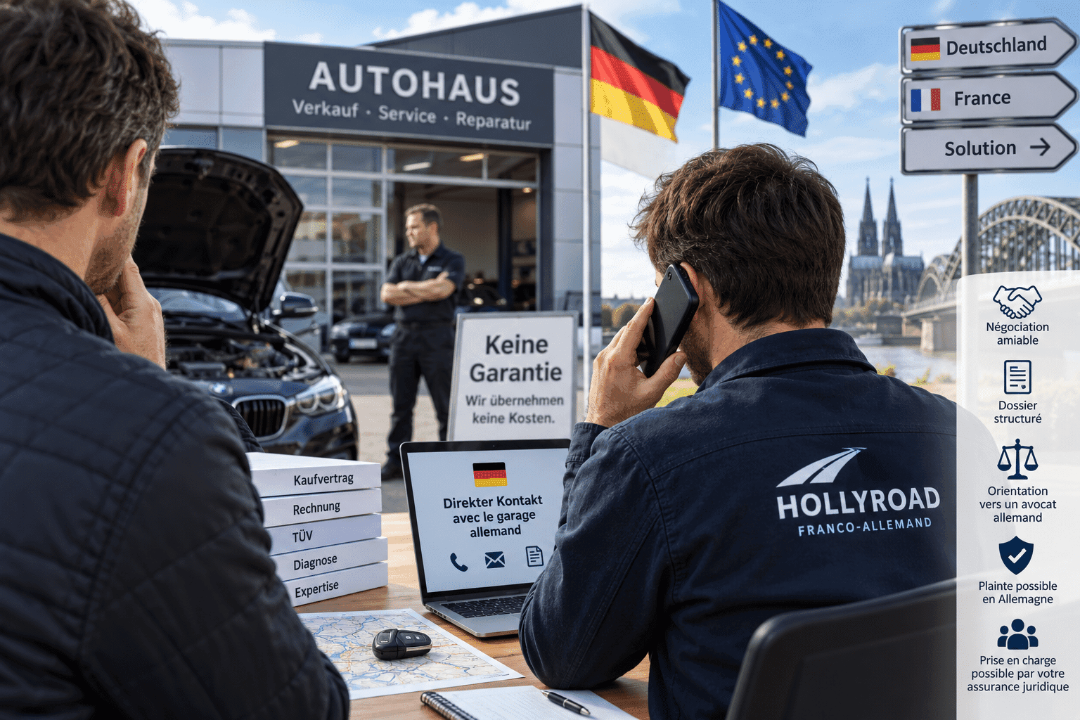 Litige avec un garage allemand : Hollyroad vous accompagne directement en Allemagne