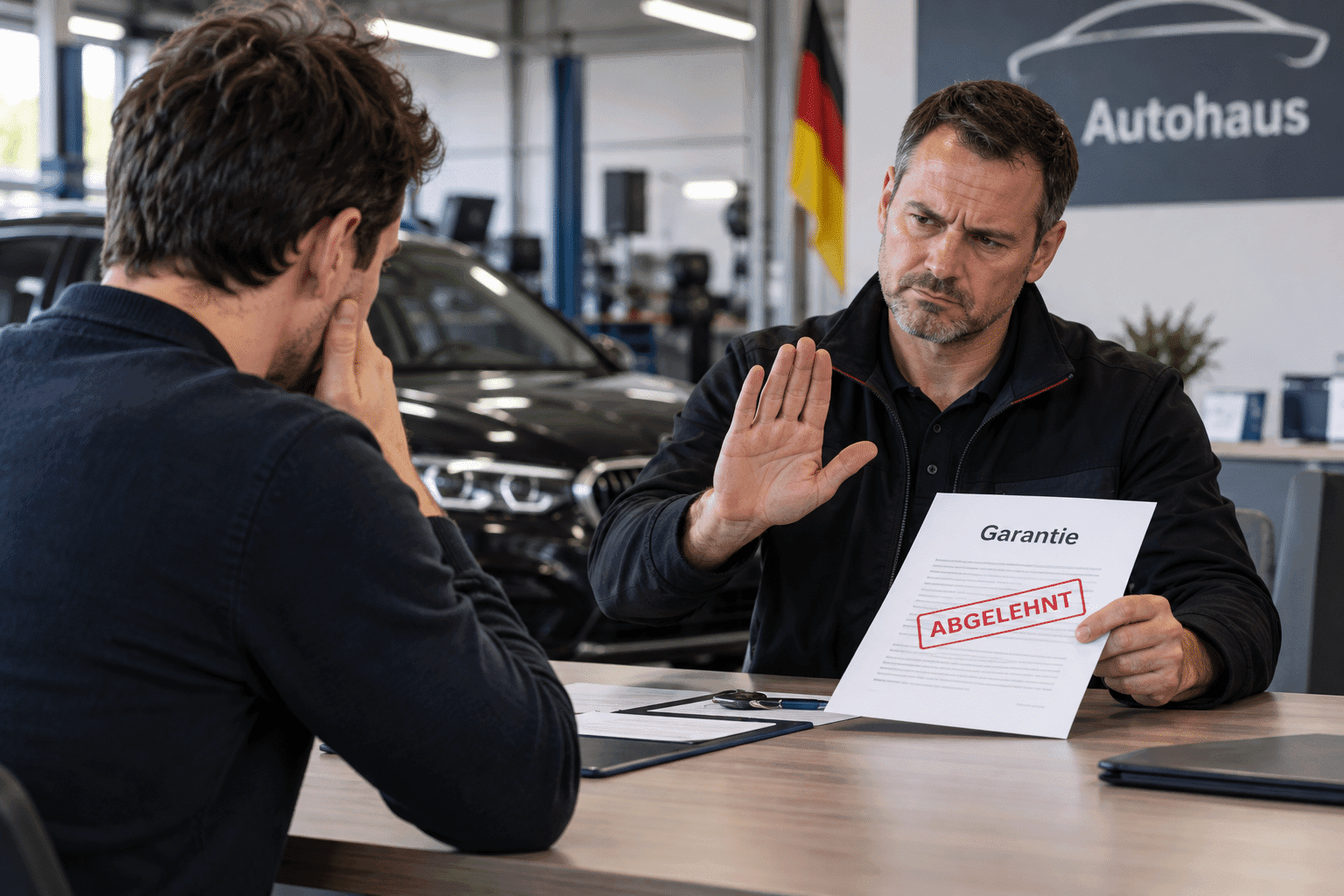Garage allemand qui refuse garantie