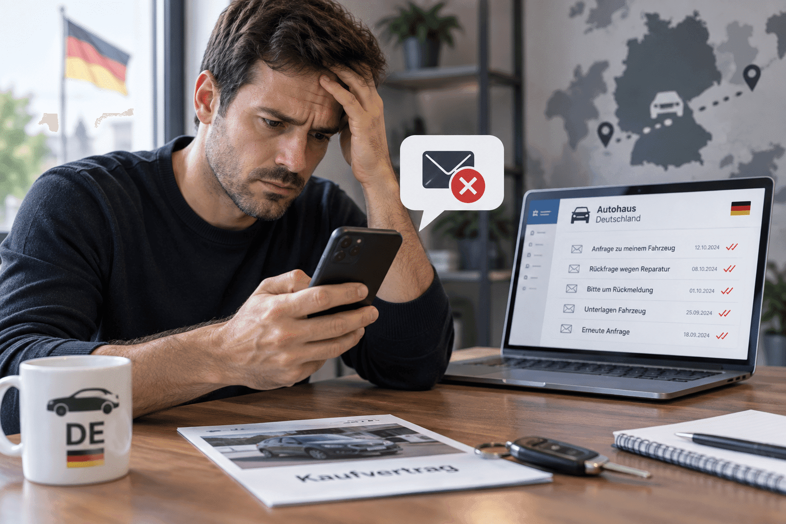 Que faire lorsqu'un garage allemand ne répond plus à nos appels et email
