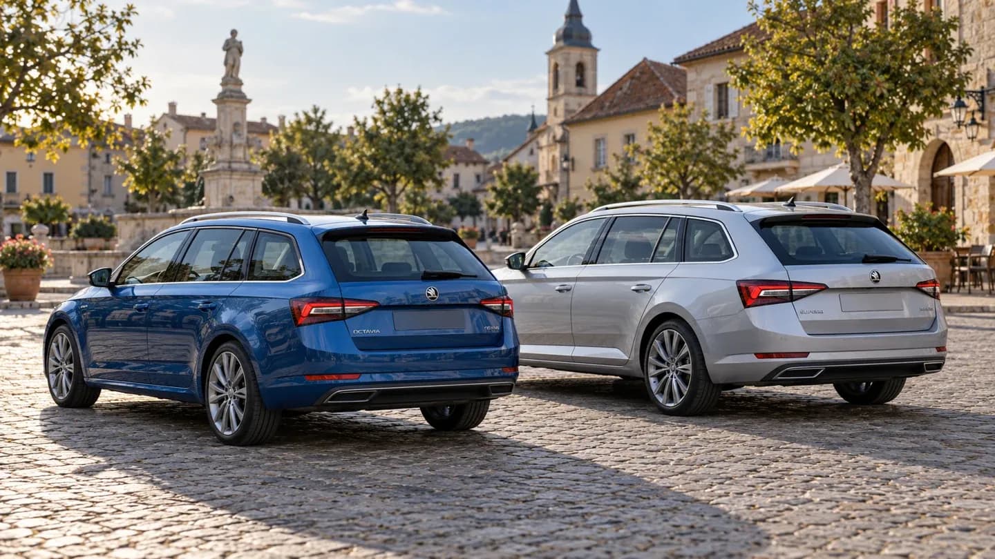 Škoda Octavia Combi et Superb Combi, illustration de deux breaks familiaux