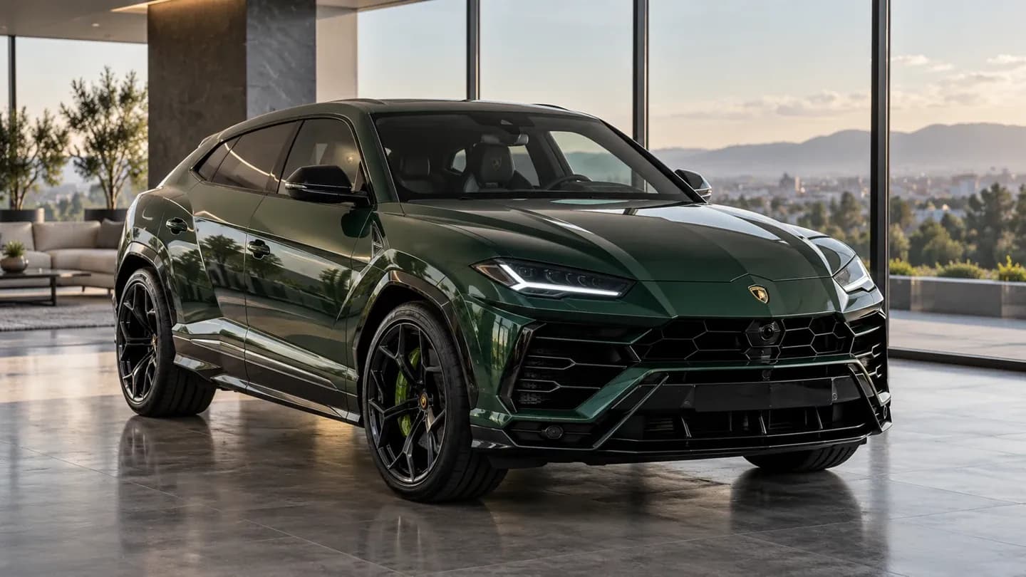 Lamborghini Urus dans un showroom soigné, illustration d’un achat d’occasion